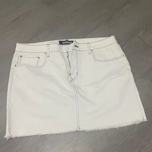 Express White Denim Skirt